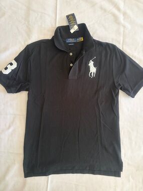 Polo by Ralph Lauren Black Polo Shirt with White Logo